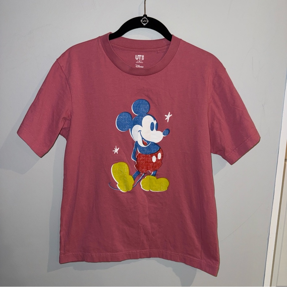 UT‎ Uniqlo Disney Mickey Mouse Multi Color Shirt Pink size XS